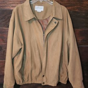 Men's light tan suede XL jacket by Tehama Clint